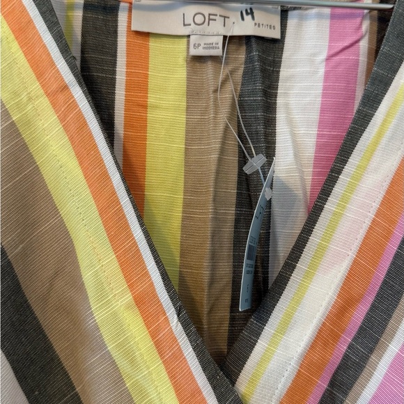New LOFT Colorful Buttoned Sundress Cap Sleeves, V-neck Size 6 Petite - Picture 9 of 10